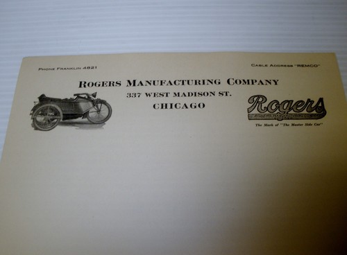 Letterhead 1910 motorcycle - c.1910,