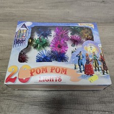 Christmas Fairy Lights Premier 20 Bulb Pom Pom Tassel Vintage Retro - Boxed