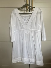 White Cotton Fat Face Smock