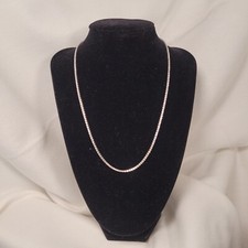 925 Sterling Silver Cubic Zirconia Tennis Necklace 2 mm Thick 14+2 Inch Long