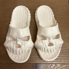 Men's Fashion Skull Design Slides - Open Toe, Non-Slip EVA Sole, Stylish size 8