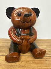 Carved Wooden Teddy Bear/