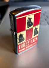 RARE VINTAGE THREE CATS CORONET ROCKY PRINCE FILTER  CIGARETTES  LIGHTER