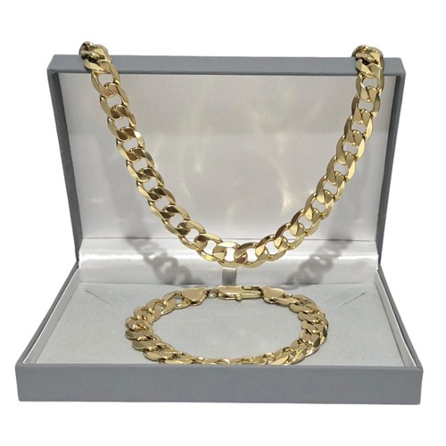 Mens 12mm curb set 9ct - curb,