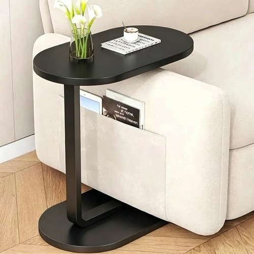 Black shaped side table - side,