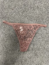 Sheer Sexy Lace Women’s Pink Thong Size Small