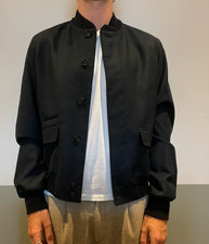 Luxury Alexander McQueen Men's Navy Bomber Jacket - Pre-owned Size 48