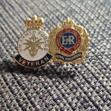 Veteran And Royal Engineers Metal Badge