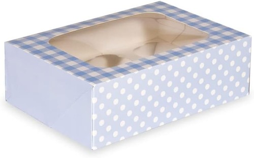 Cupcake box hole window blue - hole,