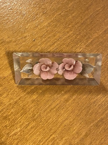 Vintage lucite brooch - lucite,
