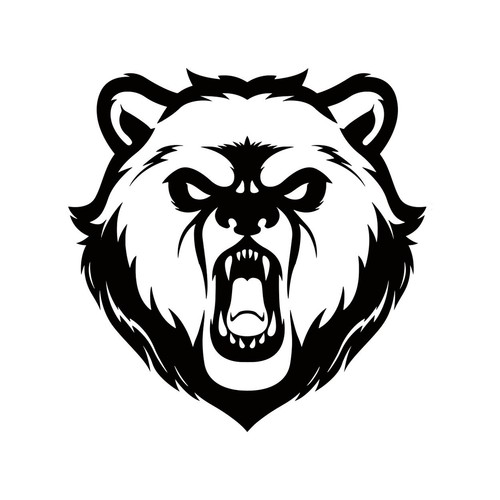 Angry bear large sticker car - angry,