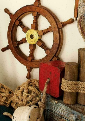 Ship wheel decor - 18'',