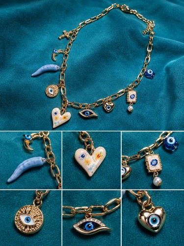 Lucky eye charm necklace - lucky,