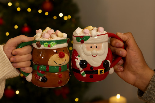 Set christmas mugs - 2, santa