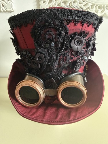 Steampunk gothic maroon top - steampunk,