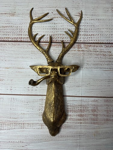 Gold stag wall art - wall, head