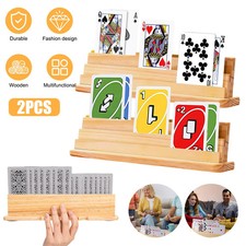 2PCS Playing Card Deck Holder - Poker Party Base Stand Rack - 3 Rows Of Slots