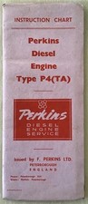PERKINS P4(TA) DIESEL ENGINE Instruction Chart JUN 1952 #5352/5449/2M/352/27190