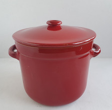 VINTAGE ALBISOLA LARGE TERRACOTTA CASSEROLE POT WITH LID