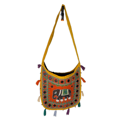 Embroidered elephant mirror - embroidered,