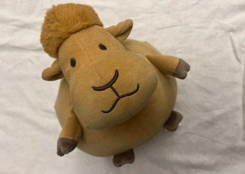 Miniso round brown soft toy - round,