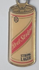 VINTAGE Retro Metal Keyring Key Drink Red Stripe Strong Lager Beer 