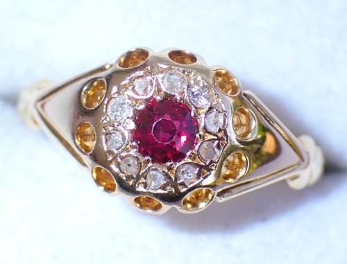 Edwardian 1905 18ct gold ruby - edwardian,