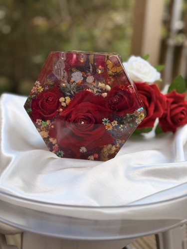 Resine hexagon flowers - hexagon,