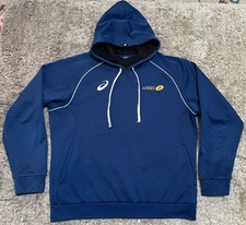Authentic Australia Wallabies Rugby Hoodie Sweat Jumper ASICS Navy Mens Size XL