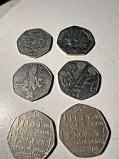 6 x 50p Pieces - various -