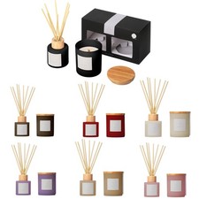 Candle 213g & Reed Diffuser 100ml Gift Set Vanilla Coconut Lemon 30Hrs Burntime