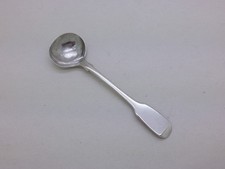 Victorian 1841 Sterling Silver Fiddle Pattern Condiment Spoon Hallmarked Exeter