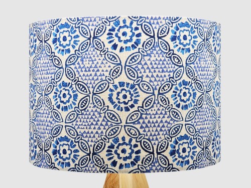 Indian blue retro fabric - indian,