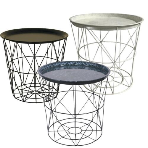 Retro black metal wire - black, round