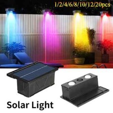 1-20PCS Solar Fence Lights Outdoor Garden Patio Decking Wall Decoration 12 Modes