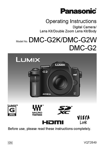 Panasonic lumix dmc - panasonic, user