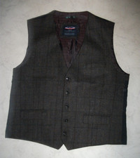 Next Signature brown wool tweed Netherfield Shetland waistcoat size 44"