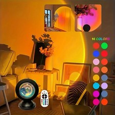 Sunset Lamp Projection 16 Colors Sunset Projection Lamp Night Light Desk Lamp
