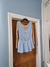 Pale blue figure skating dress adult XL tests competitions