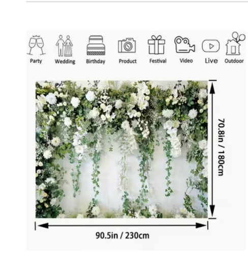 Reusable white green floral - reusable,