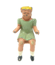 CRESCENT TOYS SCHOOL DAYS SEATED SCHOOLGIRL