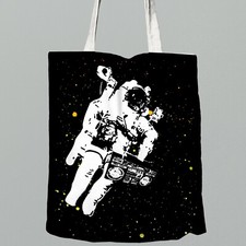 Space Jamz Astronaut Boombox polyester tote bag