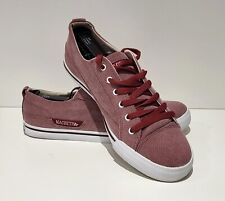Macbeth Matthew - white/red ox blood vegan canvas shoes UK size 8