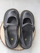 Vintage Dr martens Polly Rare Mary Janes black leather flat dolly buckle UK 3