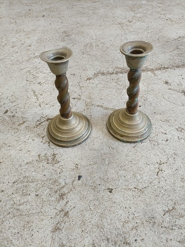 Pair vintage antique - antique, brass