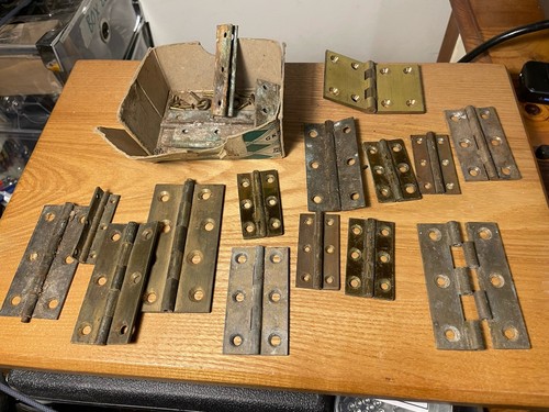 Job lot antique brass hinges - job,