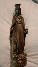 ST BARBARA Statue –  Bronze Religious Sculpture 15.75 in