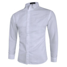 Mens Solid Modern Slim Fit Smart Shirts Long Sleeve Casual Formal Work Shirts
