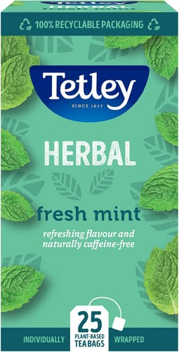 Tetley fresh mint tea bags - tetley,