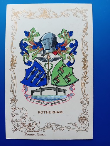 Rotherham heraldic postcard - rotherham,